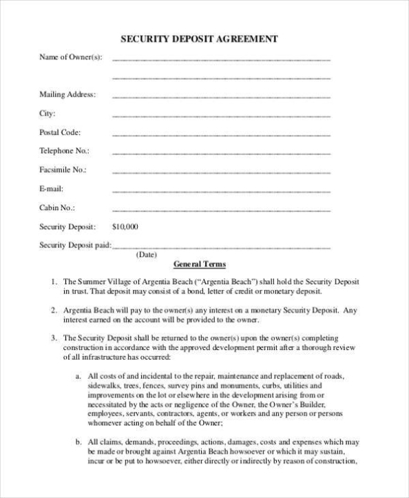 Free 11+ Deposit Agreement Forms In Pdf | Ms Word for Holding Deposit Agreement Template