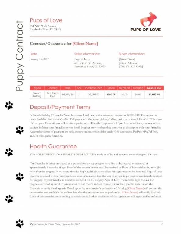 Free 11+ Puppy Sales Contract Templates In Pdf | Ms Word | Google Docs for Puppy Contract Templates