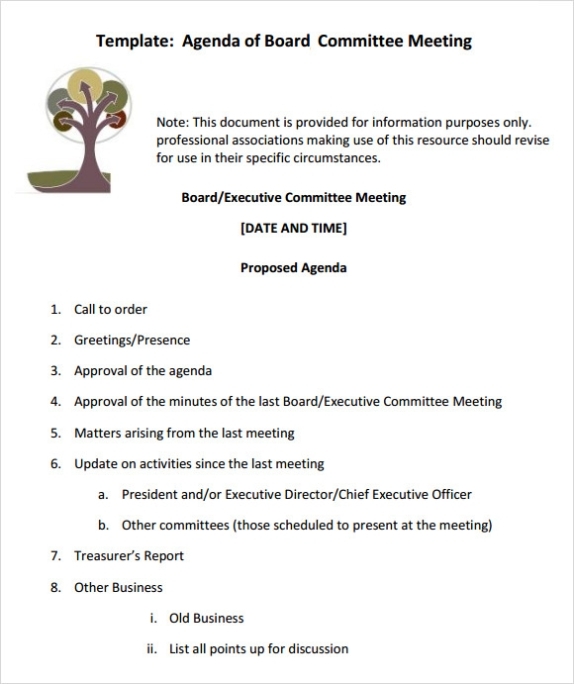 Free 11+ Sample Board Meeting Agenda Templates In Pdf | Ms Word In How To Create A Meeting Agenda Template