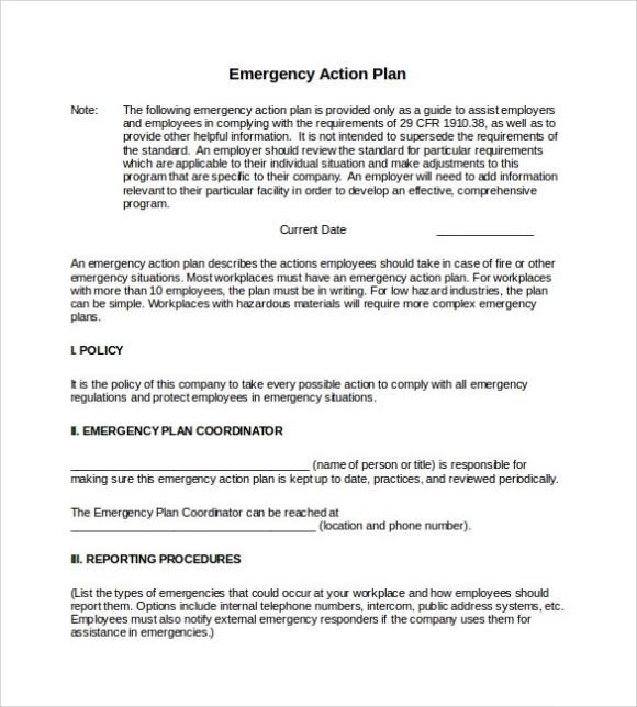 Free 11+ Sample Emergency Action Plan Templates In Ms Word | Pdf Within Non Medical Home Care Business Plan Template
