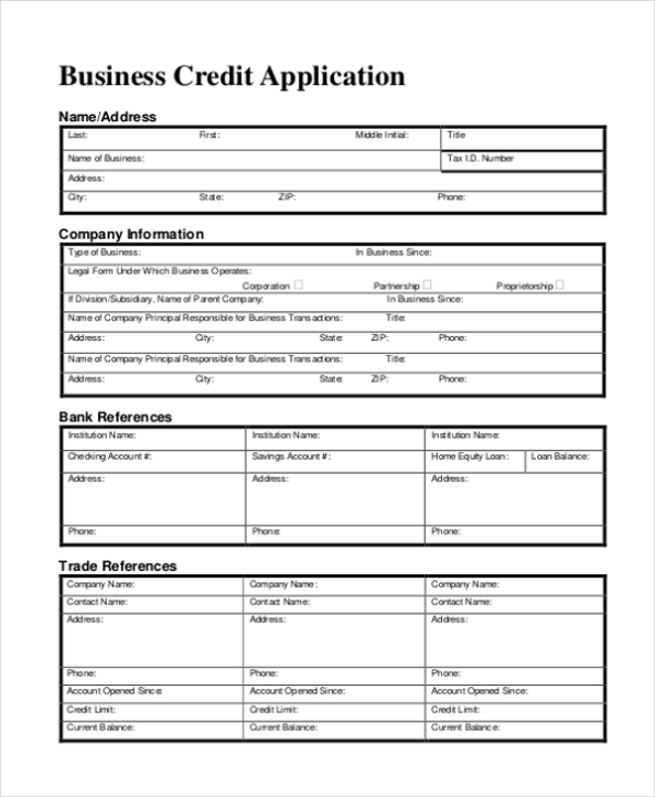 Free 13+ Sample Credit Application Forms In Pdf | Ms Word | Excel intended for Free Hardware Loan Agreement Template