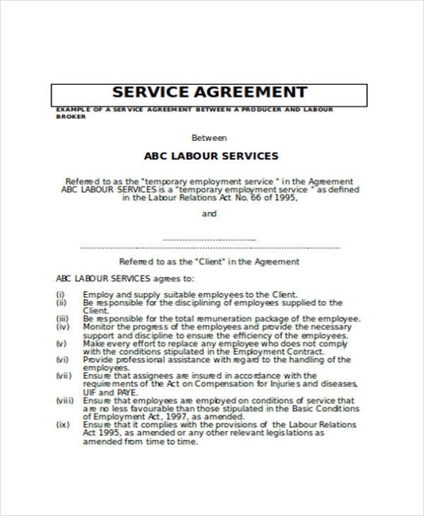 Free 13+ Service Contract Sample Templates In Pdf | Ms Word | Google In Contract For Service Agreement Template