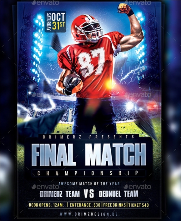 Free 13+ Spectacular Football Flyer Templates In Eps | Psd | Ms Word with regard to Sports Flyer Template Free