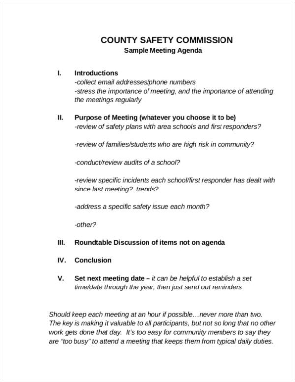 Free 14+ Meeting Agenda Samples & Templates In Pdf Pertaining To Safety Committee Meeting Template