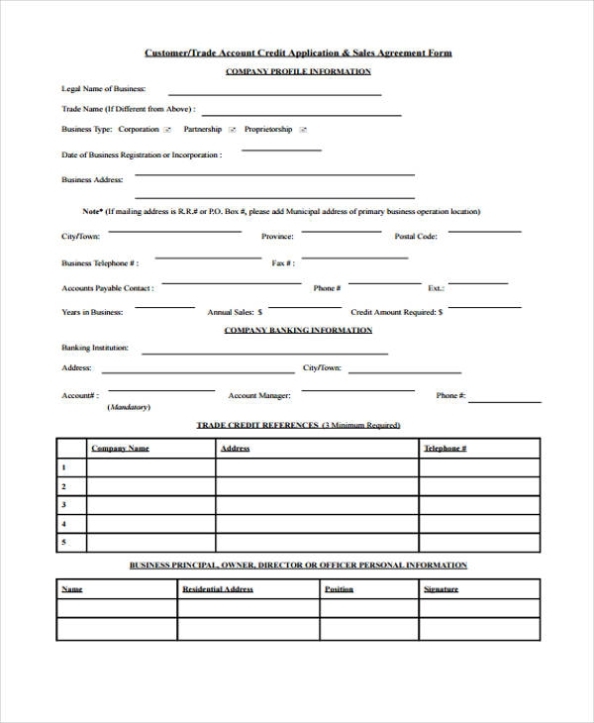 Free 17+ Credit Application Forms In Pdf | Excel | Ms Word Inside Business Account Application Form Template