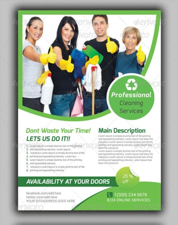 Free 17+ House Cleaning Flyers Templates In Eps | Ai | Indesign | Psd With House Cleaning Flyer Template