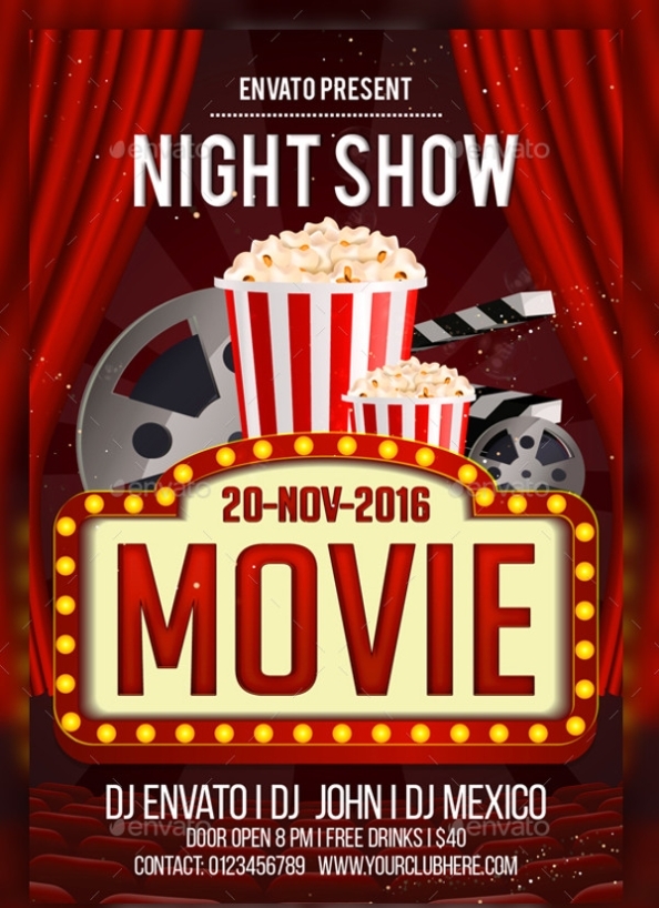 Free 23+ Night Flyer Templates In Psd | Vector Eps | Indesign | Ms Word For Movie Flyer Template Word