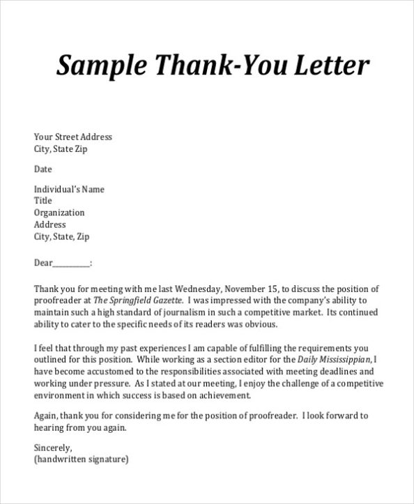 Free 42+ Business Letter Templates In Ms Word | Pdf Throughout Thank You Email Template After Meeting