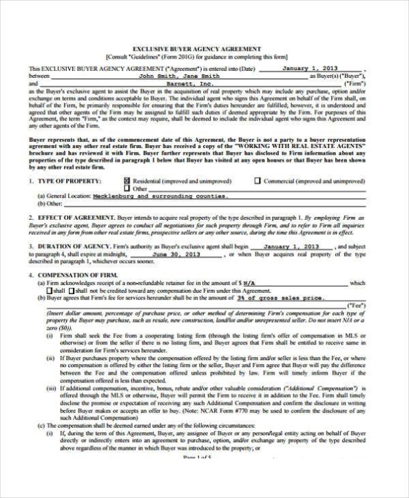 Free 7+ Exclusive Agency Agreement Forms In Ms Word | Pdf | Pages for Real Estate Broker Fee Agreement Template