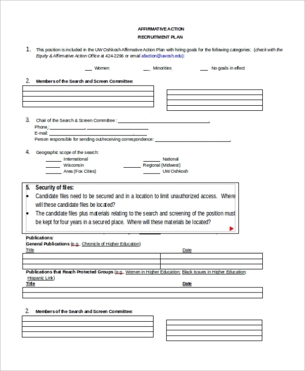 Free 9+ Sample Affirmative Action Plan Templates In Ms Word | Pdf with Affirmative Action Plan Template For Small Business