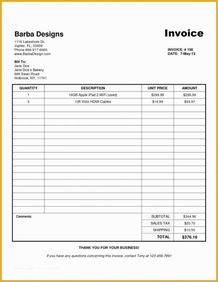 Free Bakery Invoice Template Word Of Invoice Template For Bakery with Bakery Invoice Template