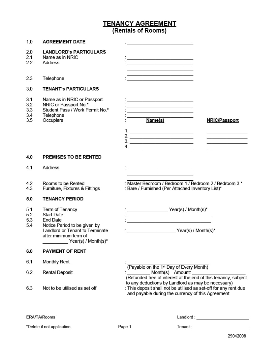 Free Basic Lodger Agreement Template With Landlord Lodger Agreement Template
