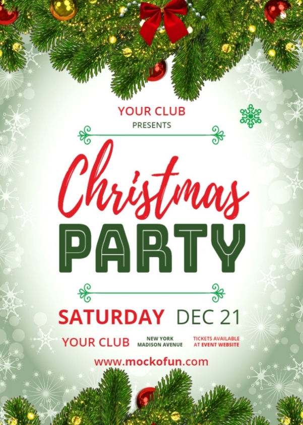 (Free) Christmas Flyer - Mockofun With Free Holiday Party Flyer Templates