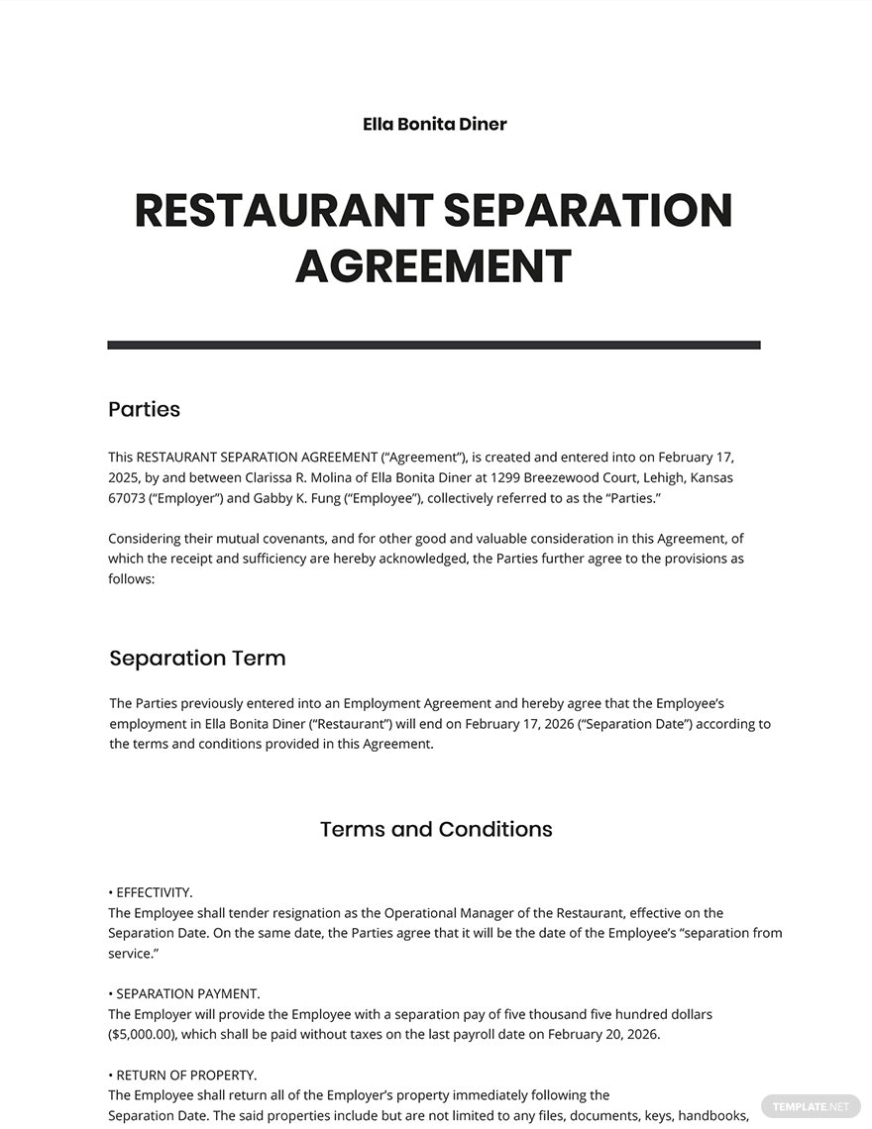 Free Common Law Separation Agreement Template - Google Docs, Word, Pdf pertaining to Common Law Separation Agreement Template