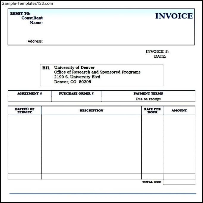 Free Consulting Invoice Template - Sample Templates - Sample Templates Throughout Free Consulting Invoice Template Word