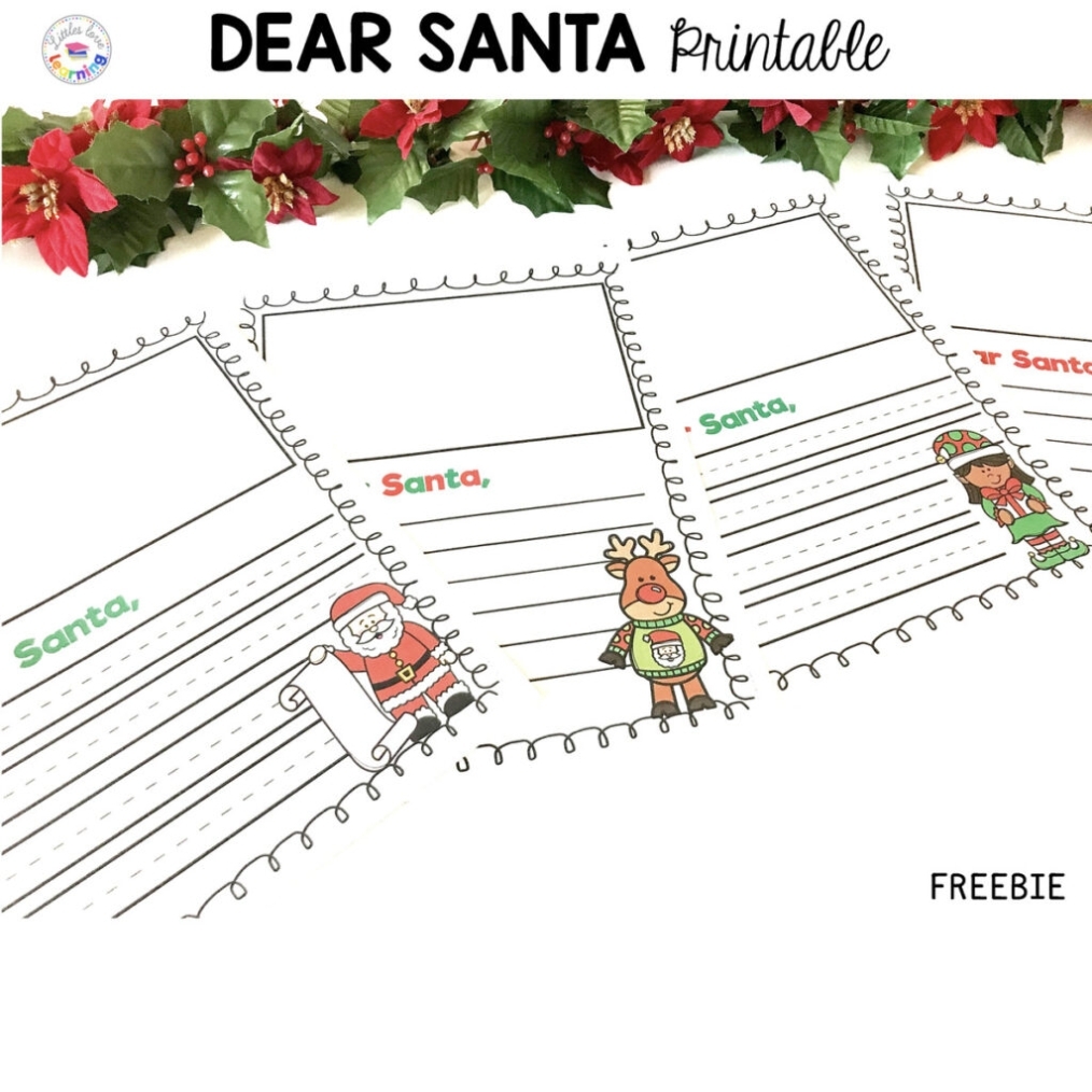 Free Dear Santa Letter Template (Printable) For Preschool & Kindergarten Regarding Dear Santa Template Kindergarten Letter