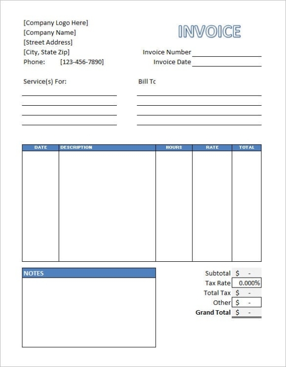 Free Download Invoice Template Excel Templates Service Microsoft Inside Invoice Template Xls Free Download