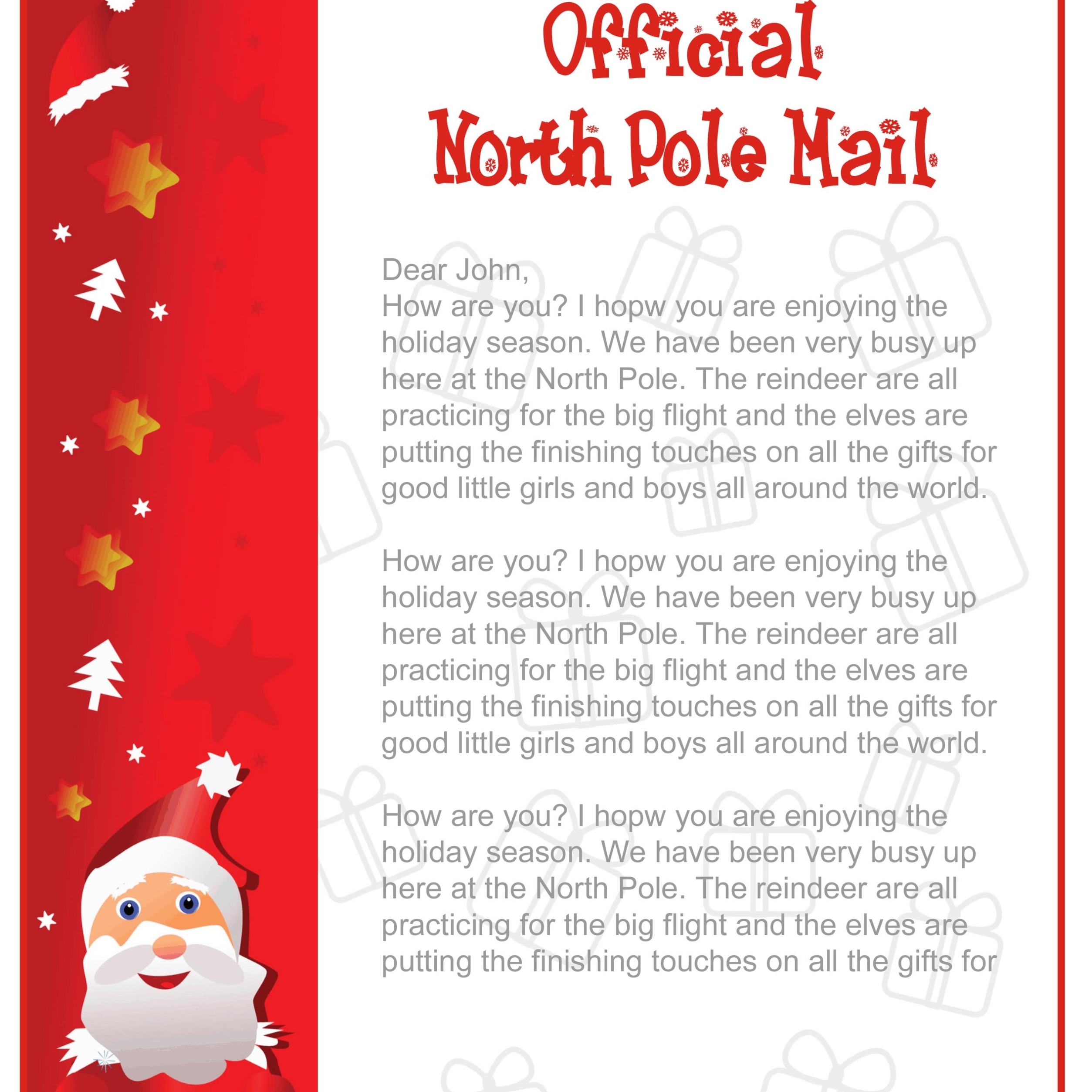 Free Downloadable Blank Editable Letters From Santa Templates | Search With Regard To Free Printable Letter From Santa Template