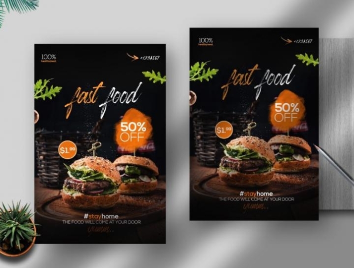 Free Fast Food Delivery Flyer Template In Psd - Psdflyer Inside Delivery Flyer Template