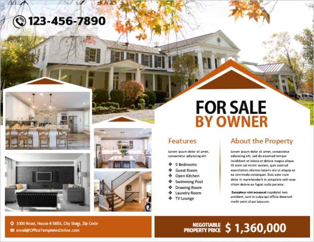 Free Fsbo - For Sale By Owner Flyer Templates For Ms Word in Free House For Sale Flyer Templates