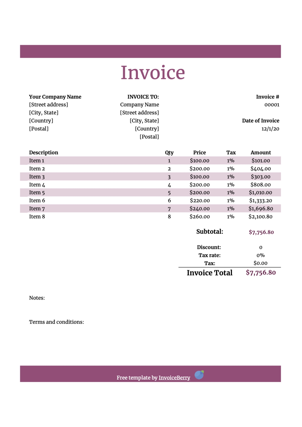 Free Google Drive Invoice Templates: Blank Docs & Sheets Invoices Within Image Of Invoice Template
