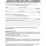 Free Manufacturing &amp; Supply Agreement Form | Pdf &amp; Word with regard to Toll Processing Agreement Template