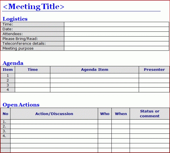 Free Meeting Minutes Template throughout Taking Minutes In A Meeting Template