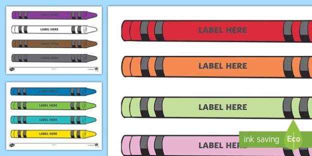 Free Printable Crayon Labels - Printable Templates For Crayon Labels Template