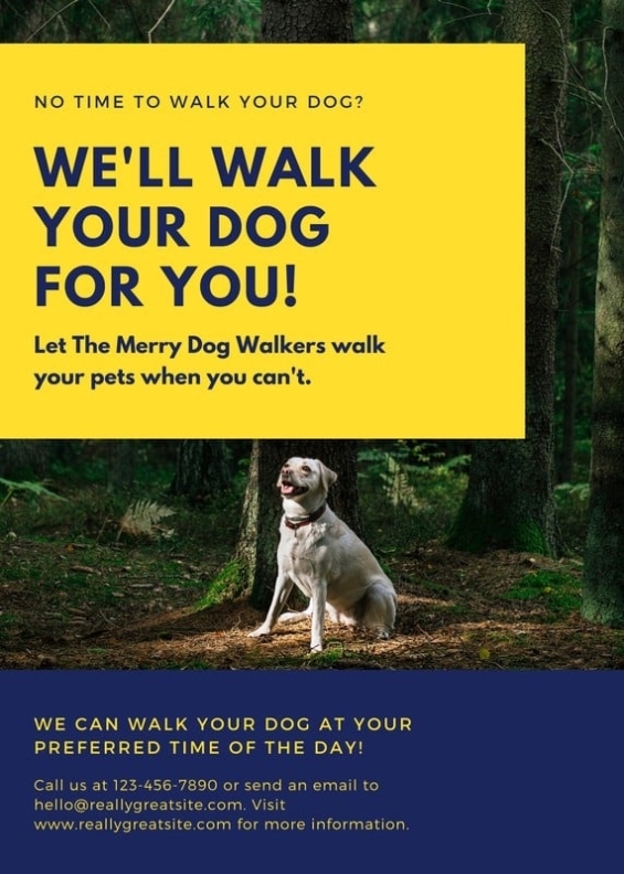 Free Printable, Customizable Dog Walker Flyer Templates | Canva regarding Dog Walking Flyer Template Free