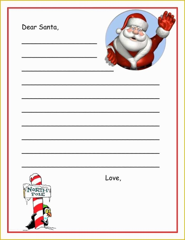 Free Printable Letter From Santa Word Template Of Letters From Santa With Letter From Santa Template Word