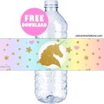 Free Printable Unicorn Water Bottle Labels Template 🦄 inside Free Custom Water Bottle Labels Template