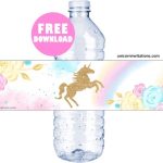 Free Printable Unicorn Water Bottle Labels Template 🦄 regarding Printable Water Bottle Labels Free Templates