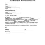 Free Sorority Recommendation Letter Template - With Samples - Pdf in Letter Of Recomendation Template