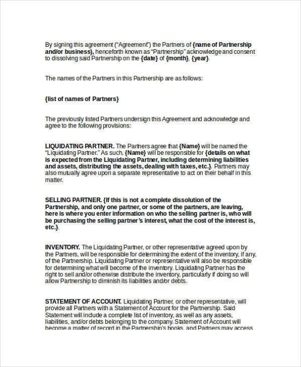 Free Termination Letter Templates - 38+ Free Word, Pdf Documents Within Dissolution Of Partnership Agreement Template