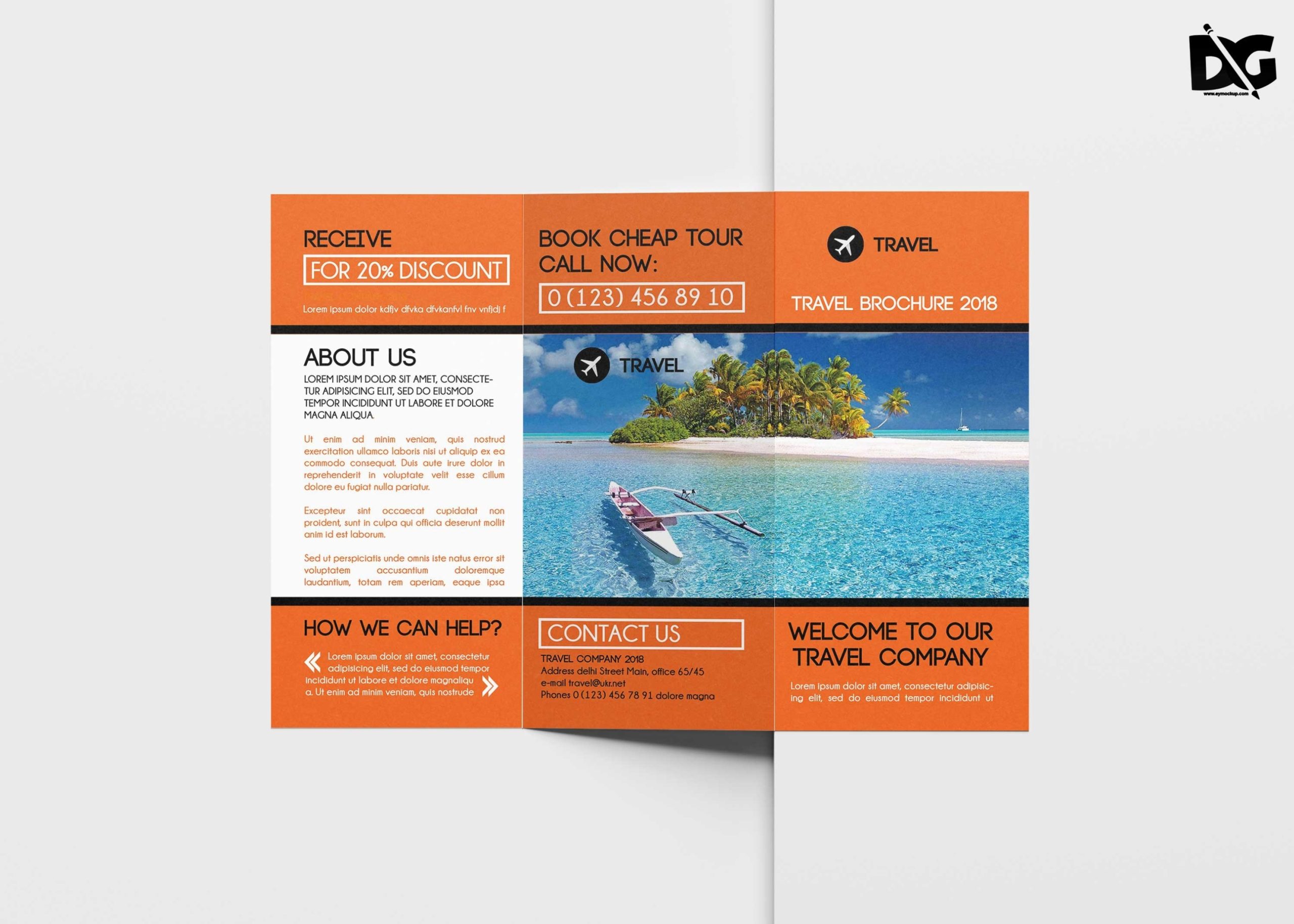 Free Travel Tri Fold Brochure Template Pertaining To Three Fold Flyer Templates Free