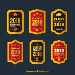 Free Vector | Pack Graduation Label Collection With Flat Design within Graduation Labels Template Free