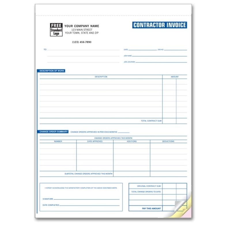 General Contractor Invoice | Designsnprint With Regard To General Contractor Invoice Template
