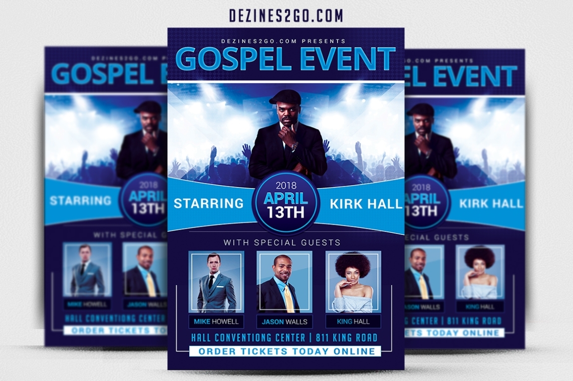 Gospel Concert Flyer Template - Dezines2Go Regarding Gospel Meeting Flyer Template