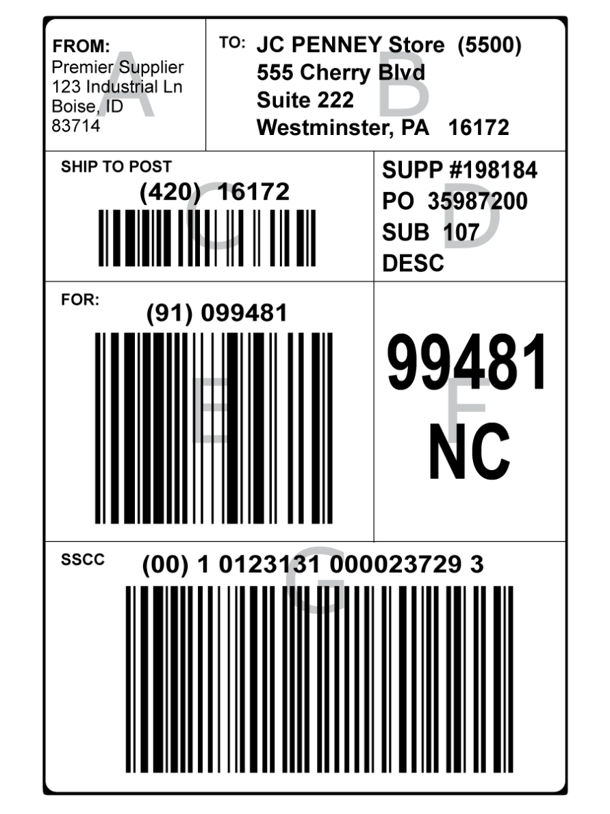 Gs1 128 Shipping Labels - Free Information From Bar Code Graphics Intended For Package Shipping Label Template