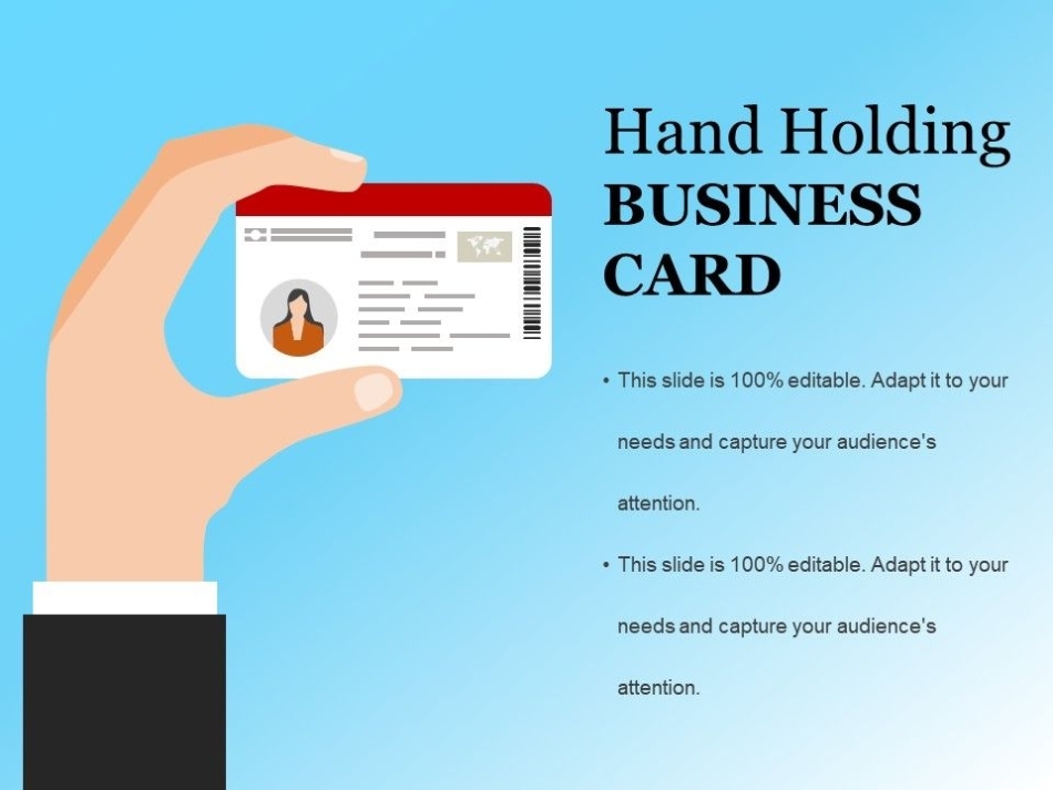 Hand Holding Business Card Example Ppt Presentation | Powerpoint With Regard To Business Card Template Powerpoint Free