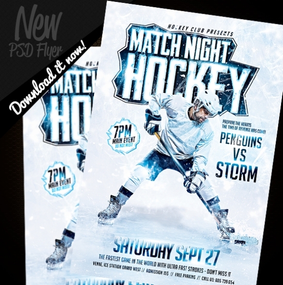 Hockey Game Night | Flyer Template Psd On Behance Pertaining To Hockey Flyer Template