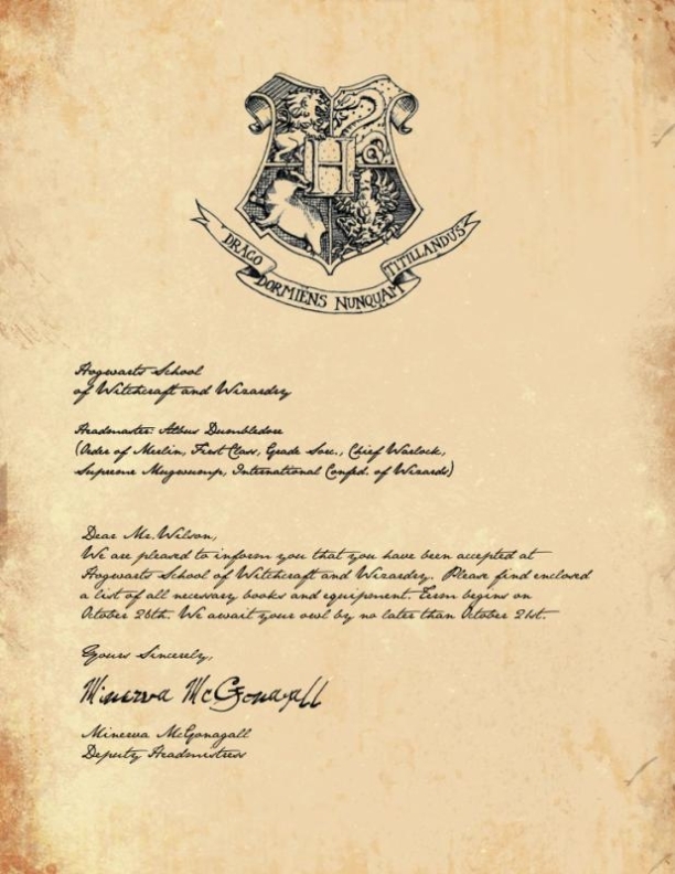 Hogwarts Acceptance Letter Template | Shatterlion Intended For Harry Potter Acceptance Letter Template
