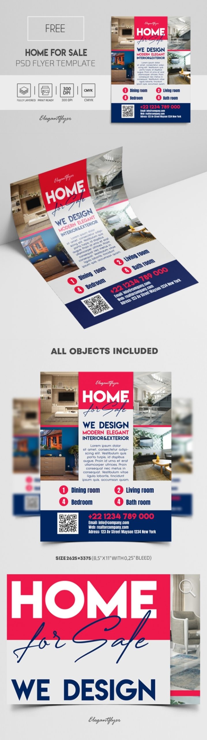 Home For Sale - Free Psd Flyer Template - By Elegantflyer With Regard To Home For Sale Flyer Template