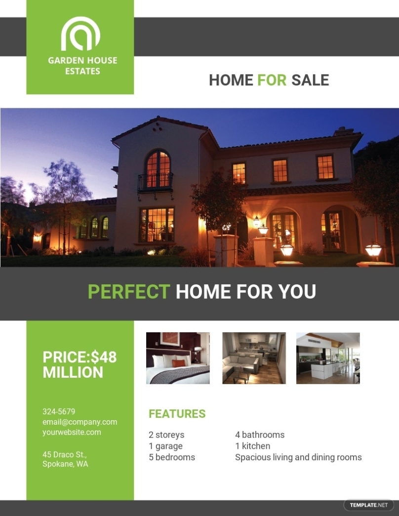 Home Sale Real Estate Flyer Template [Free Pdf] - Word | Psd | Apple regarding Free Real Estate Flyer Templates Word