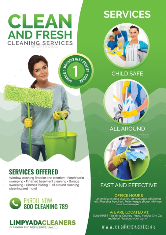 House Cleaning Services Promotional Flyer By Artchery | Graphicriver Throughout Flyers For Cleaning Business Templates