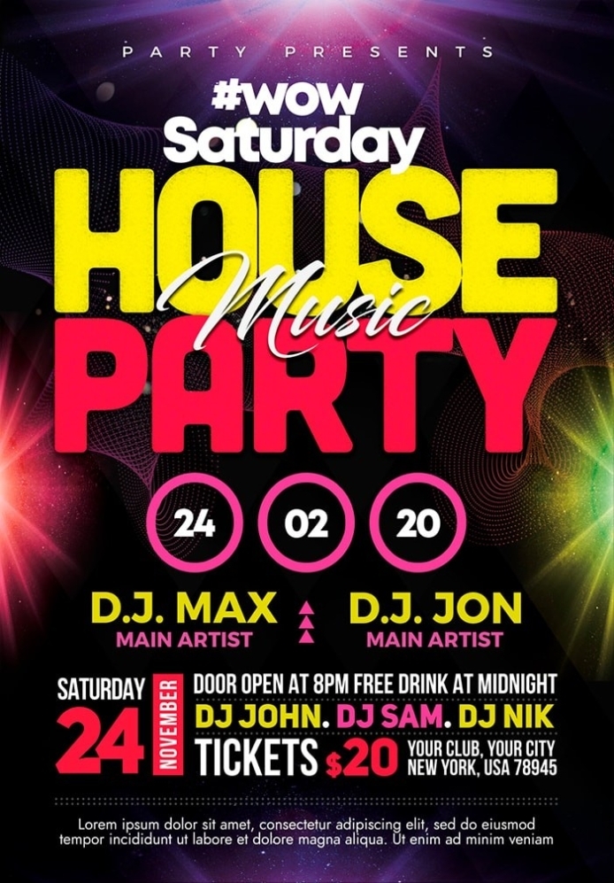 House Party Flyer Template Five Outrageous Ideas For Your House Party In Create A Free Flyer Template