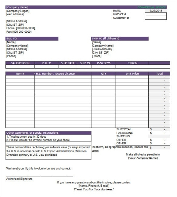 Invoice Template - 53+ Free Word, Excel, Pdf, Psd Format Download within International Shipping Invoice Template