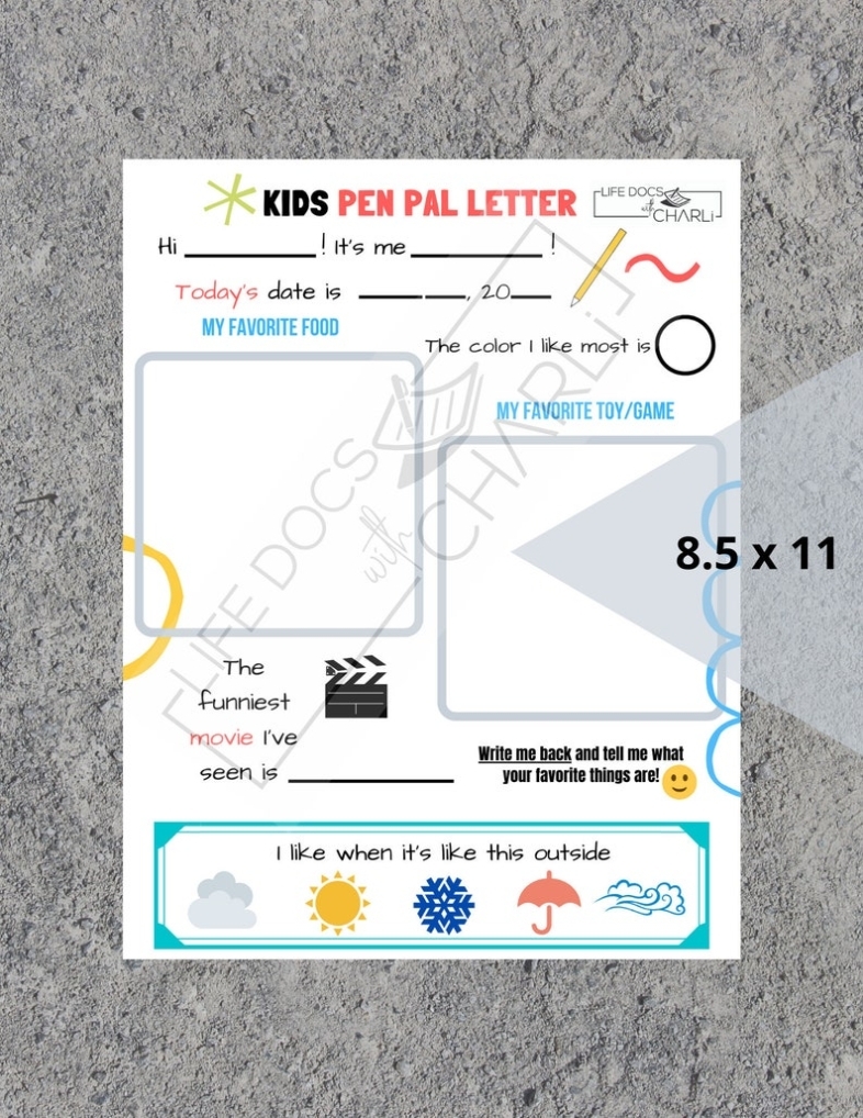 Kids Pen Pal Letter Template For Kids Pen Pal Printable | Etsy Throughout Pen Pal Letter Template