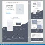 Landing Page Design Template For Business. One Page Website Wireframe within One Page Business Website Template