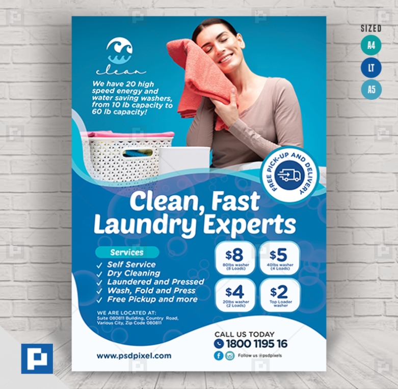 Laundry Expert Services Flyer - Psdpixel With Laundry Flyers Templates